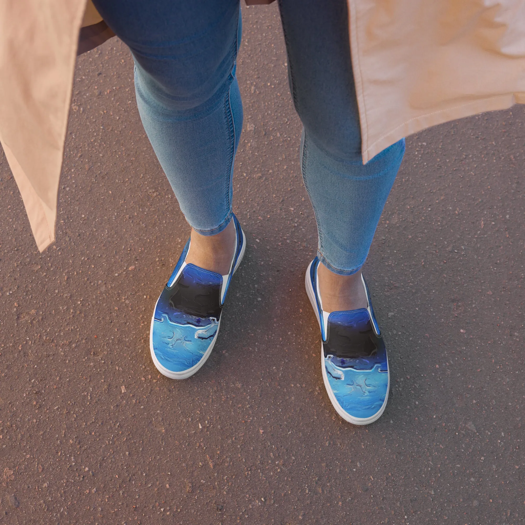 A Drop In The Ocean - Womens Slip-On Canvas Shoes