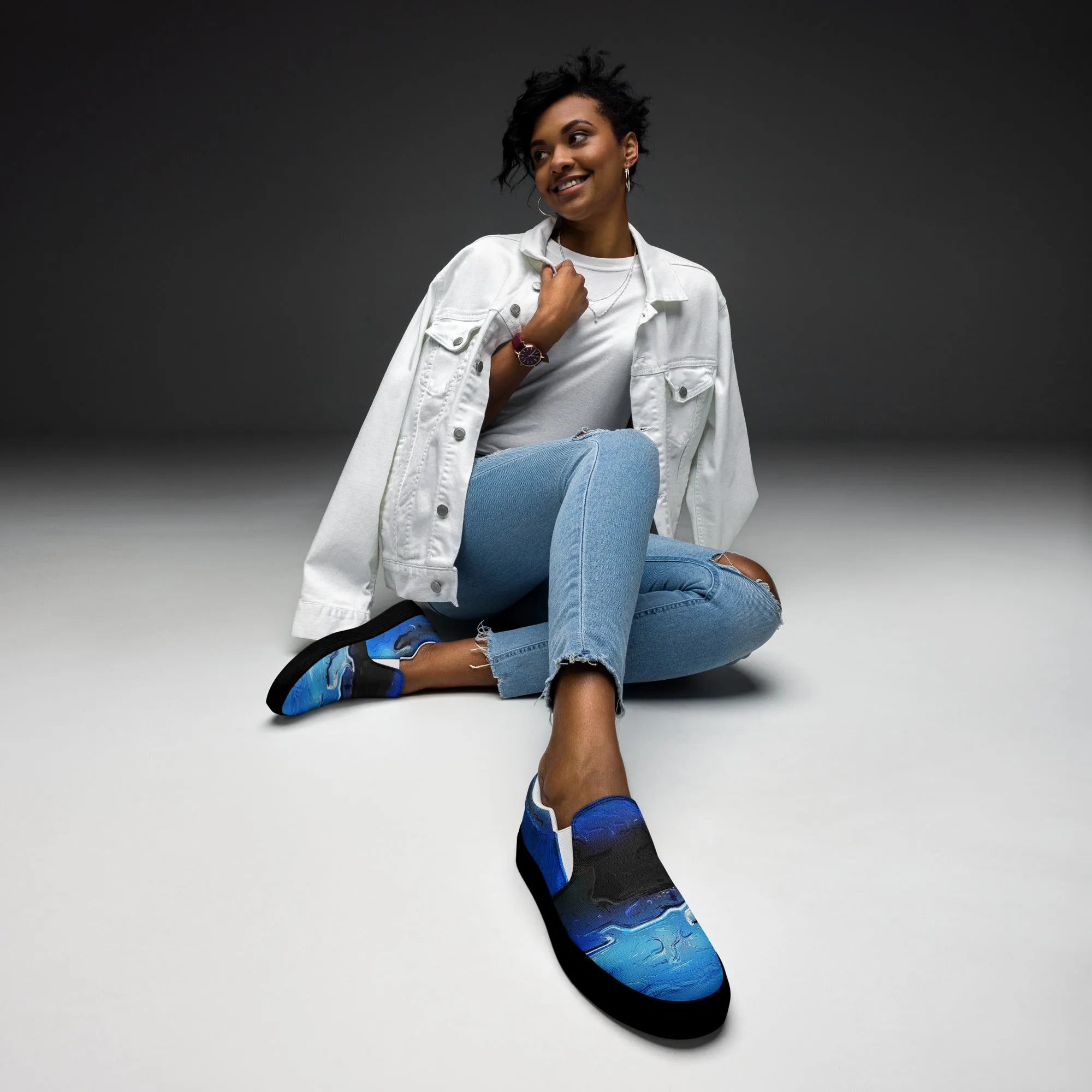 A Drop In The Ocean - Womens Slip-On Canvas Shoes