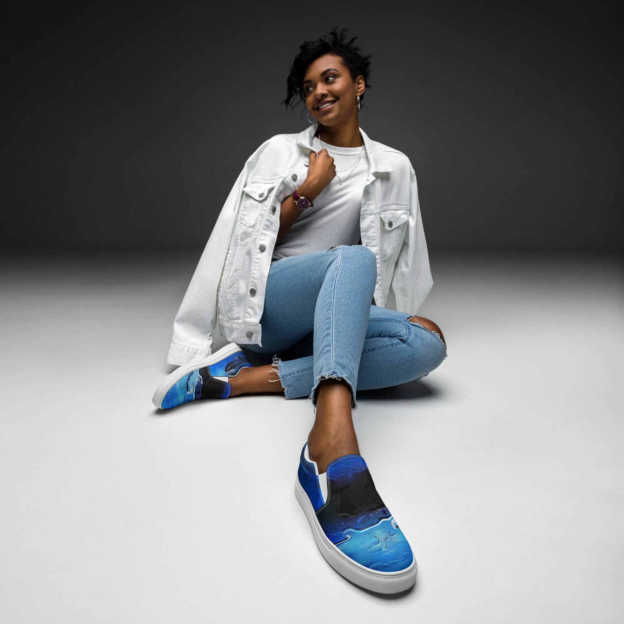 A Drop In The Ocean - Womens Slip-On Canvas Shoes