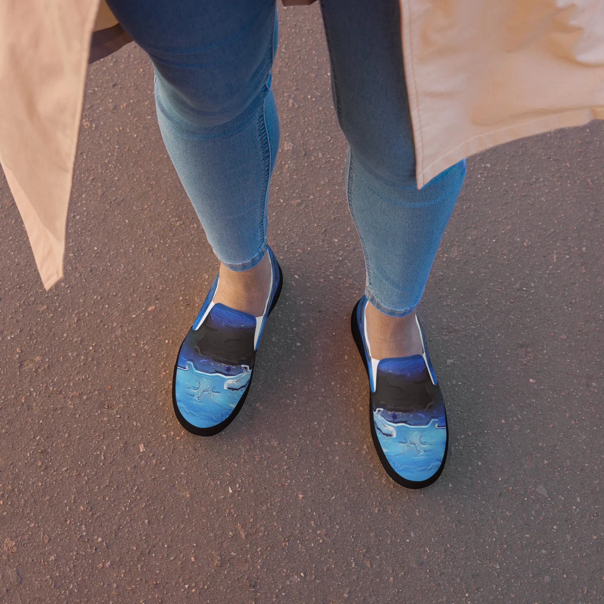 A Drop In The Ocean - Womens Slip-On Canvas Shoes