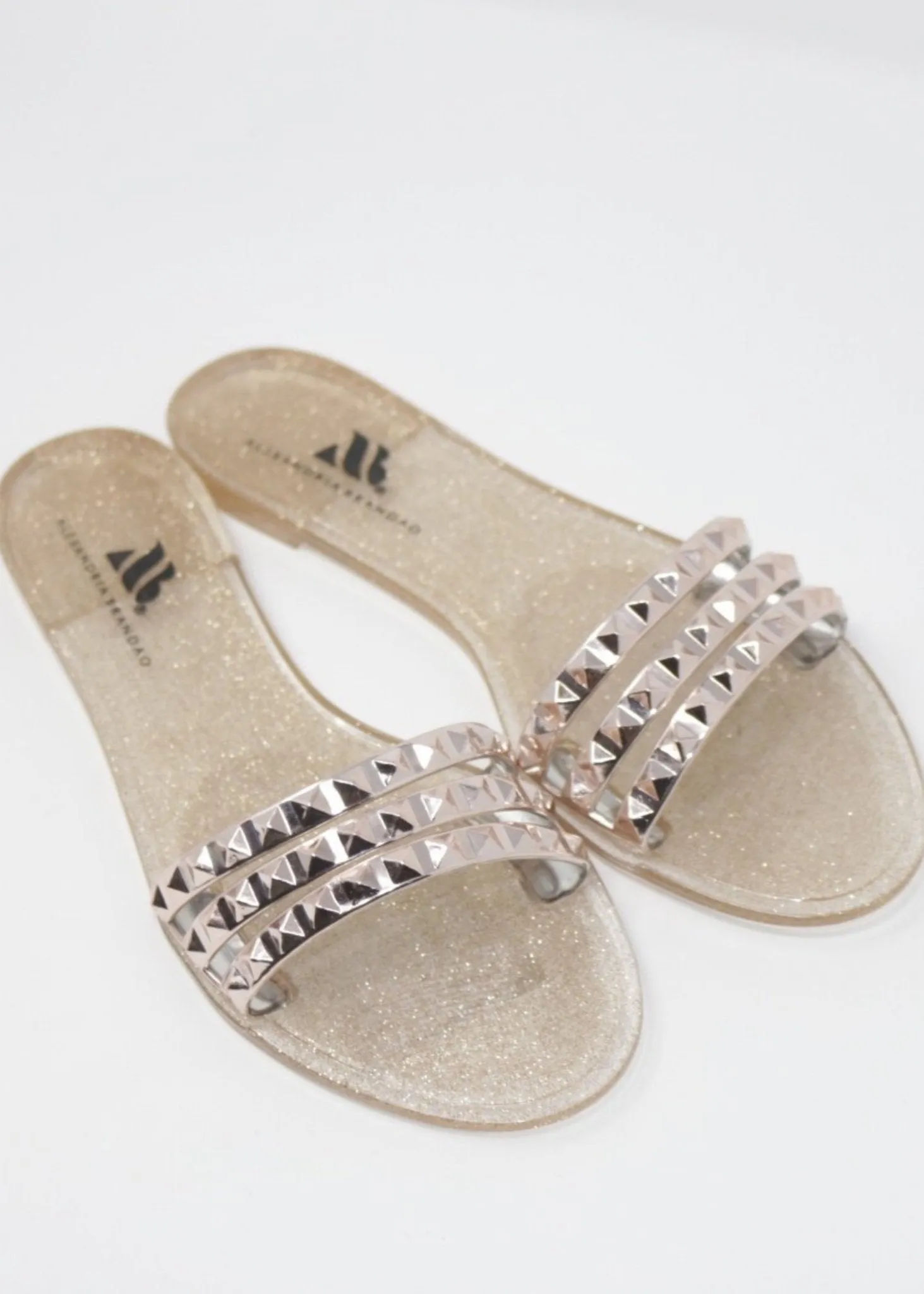 Aria B Rose Gold Slide Sandals