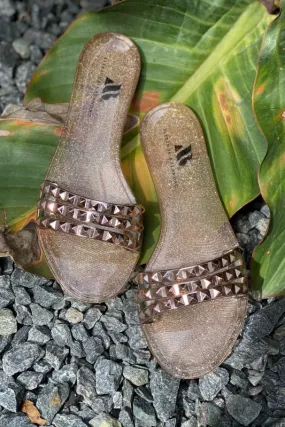Aria B Rose Gold Slide Sandals