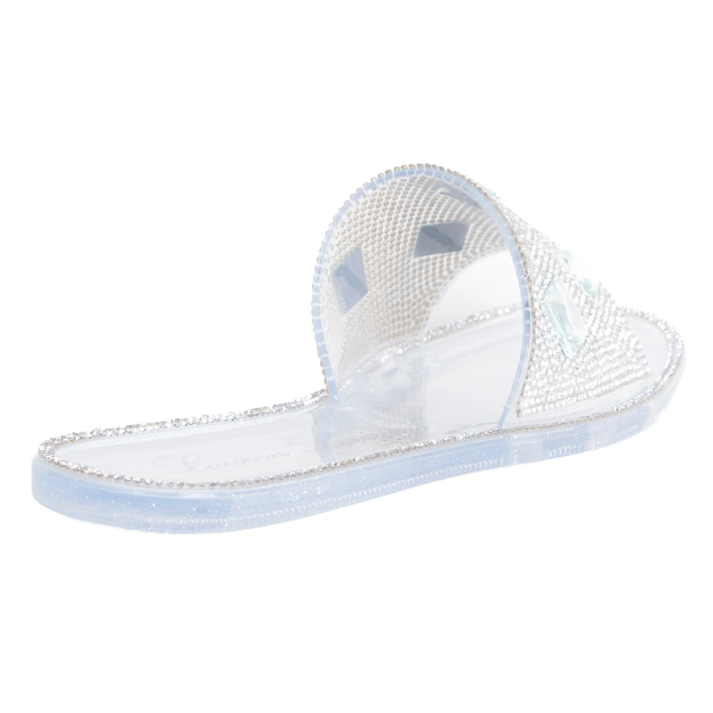 BIANCA SLIDE ON FLATS WITH RHINESTONE DETAILING