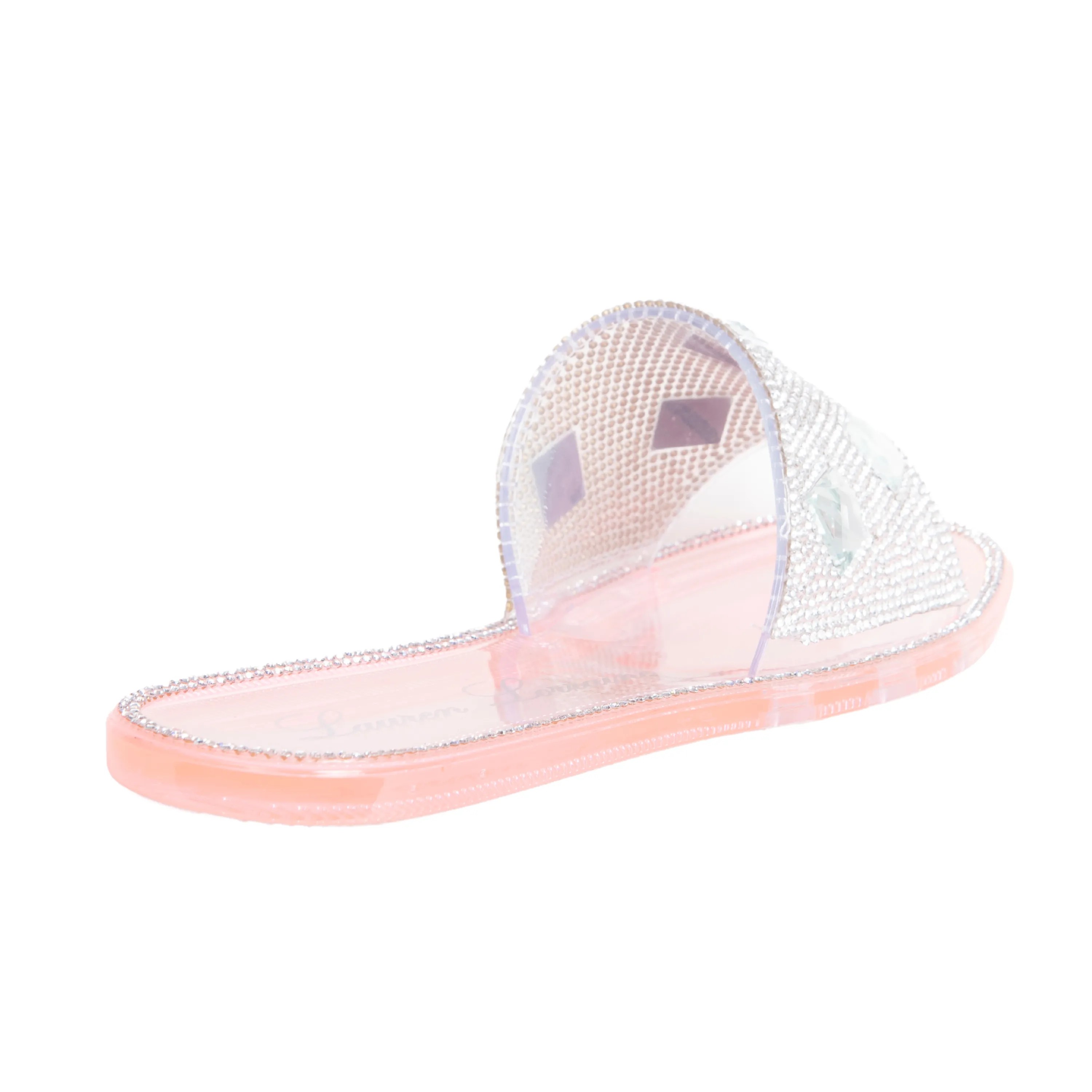BIANCA SLIDE ON FLATS WITH RHINESTONE DETAILING