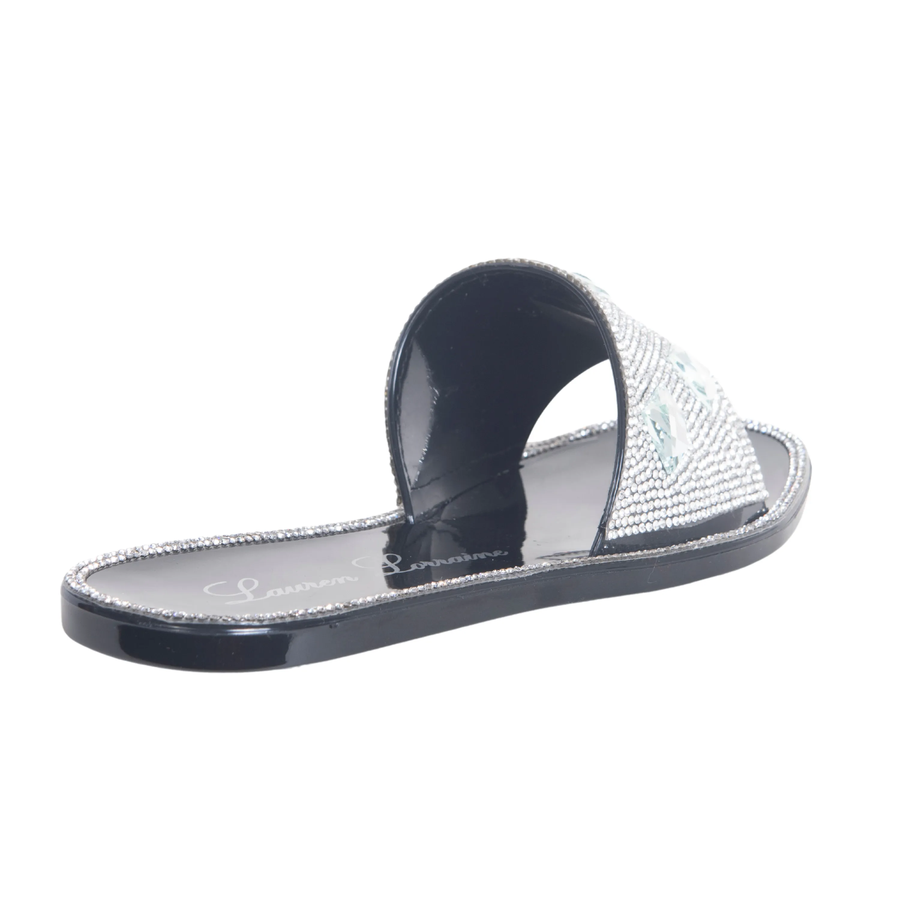 BIANCA SLIDE ON FLATS WITH RHINESTONE DETAILING