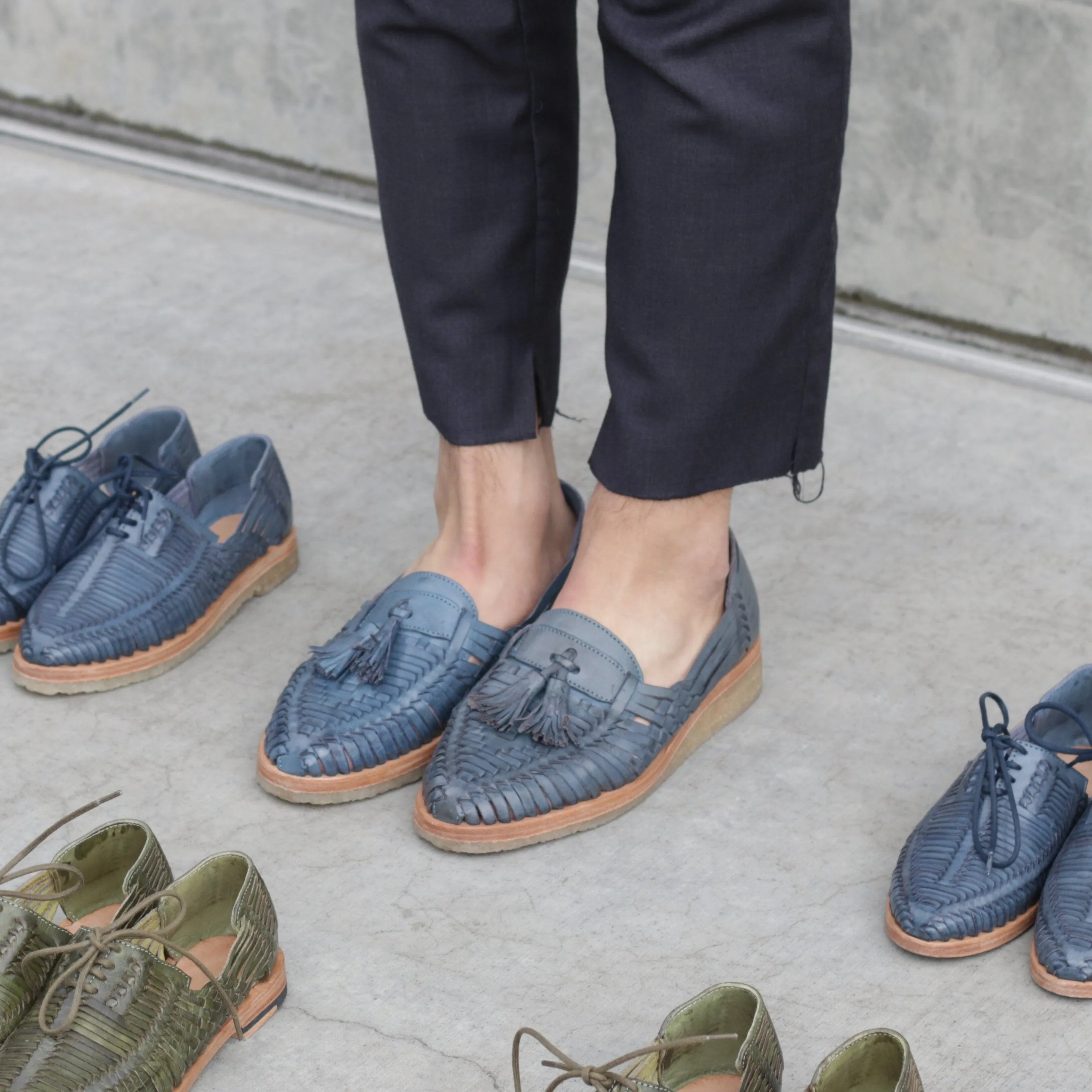 Blue Moderno Huarache Loafer