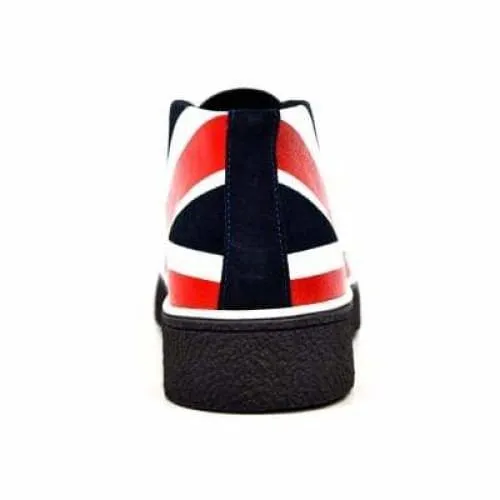 British Walkers Playboy Union Jack Men's Red White and Blue Suede