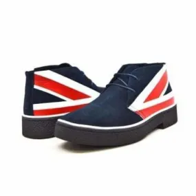 British Walkers Playboy Union Jack Men's Red White and Blue Suede