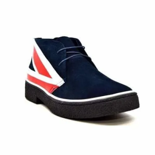 British Walkers Playboy Union Jack Men's Red White and Blue Suede