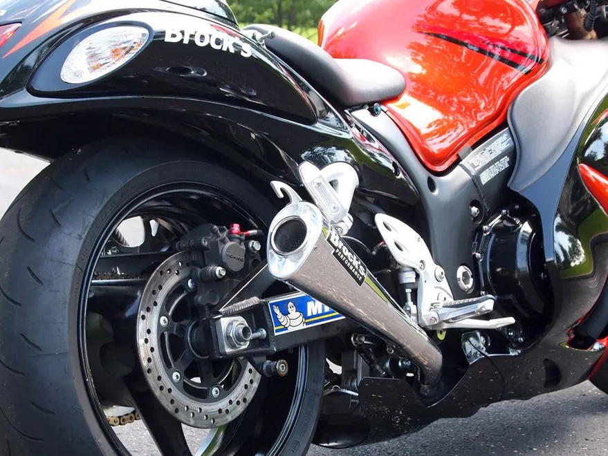 Brocks Performance 14" Dual Alien Head Slip-on Exhaust System '08-'20 Suzuki Hayabusa GSXR1300R