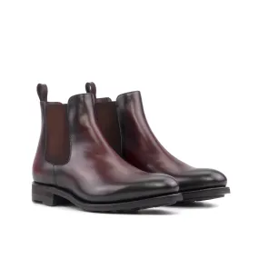 Burgundy Calf Leather Chelsea Boots