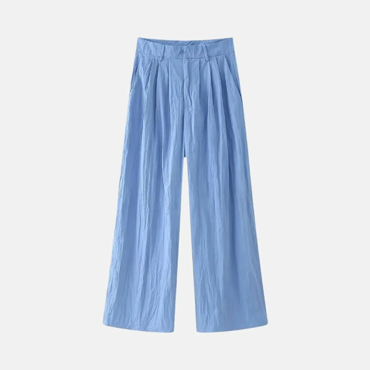 Candice Set – Blue – Asymmetrical pleated pants