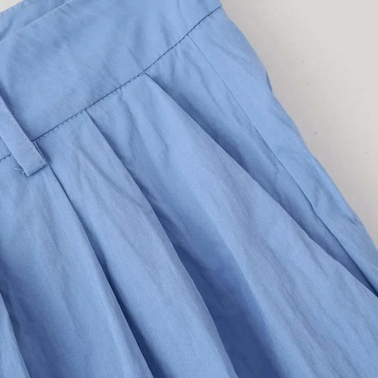 Candice Set – Blue – Asymmetrical pleated pants