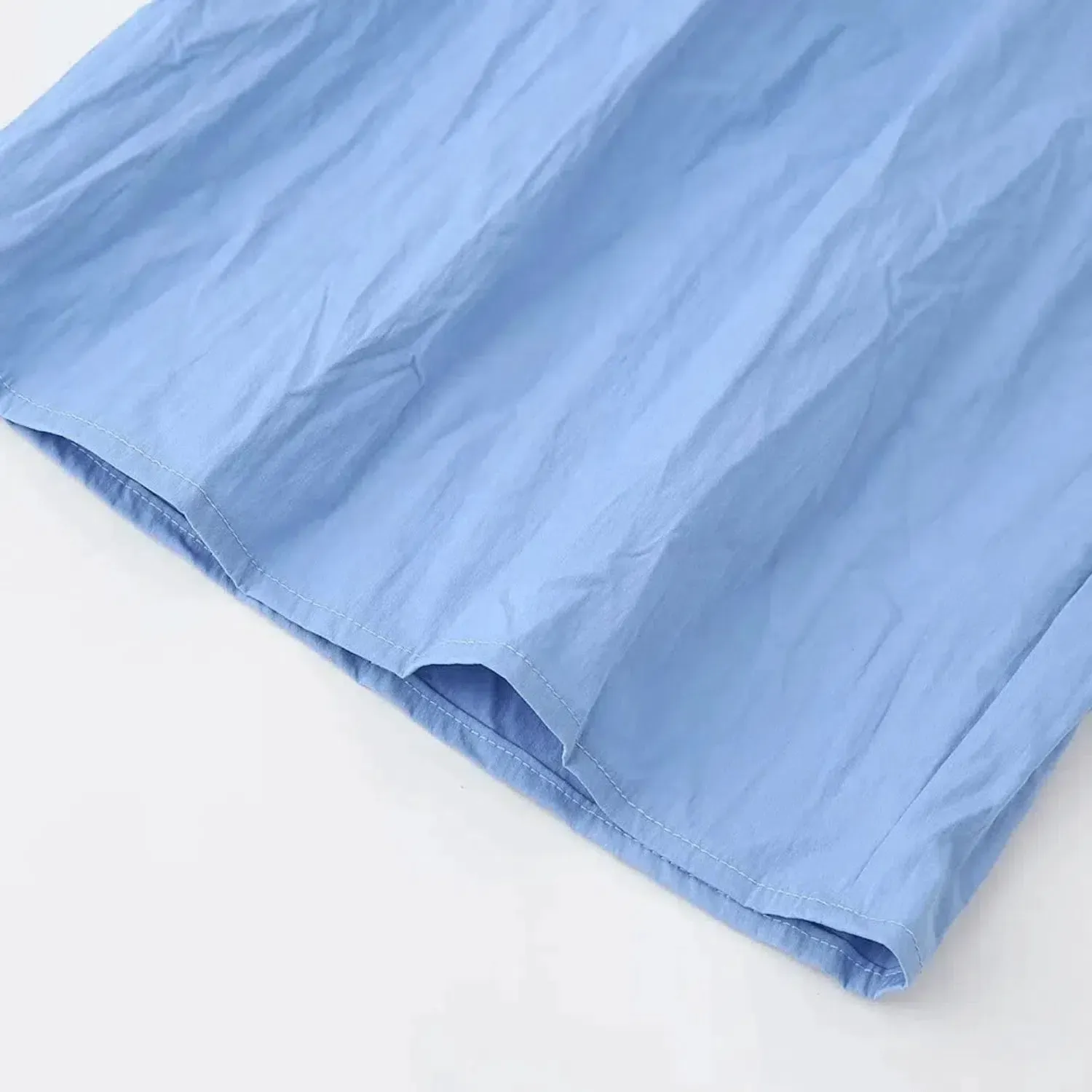 Candice Set – Blue – Asymmetrical pleated pants