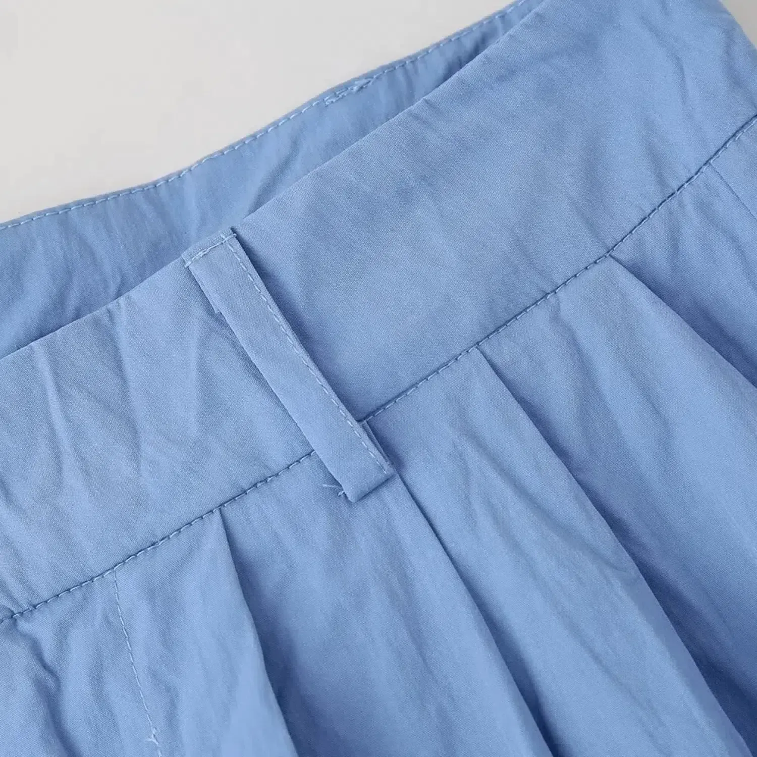 Candice Set – Blue – Asymmetrical pleated pants