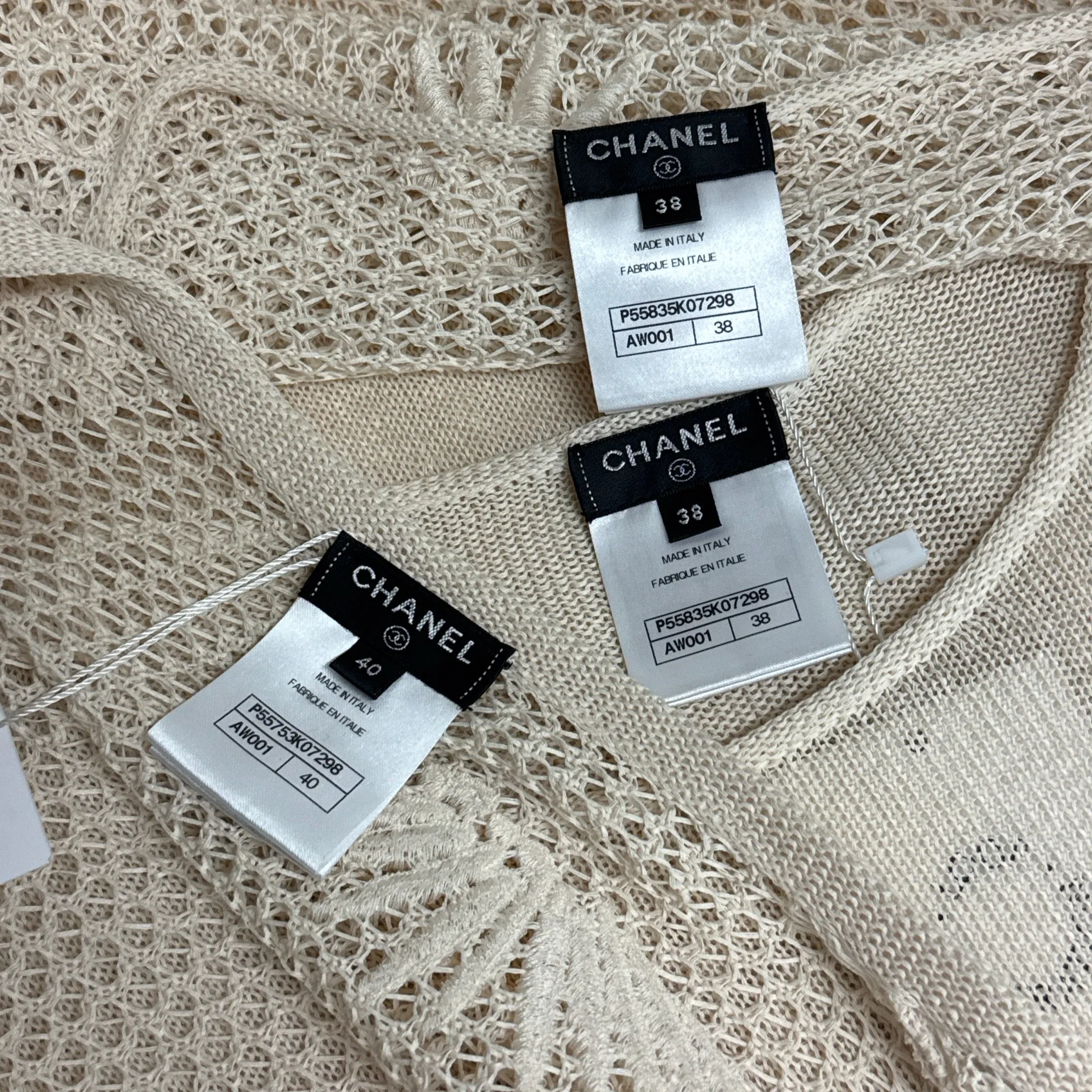 Chanel Beige Knit Set of Dress And Cardigan with Parrot Appliqués