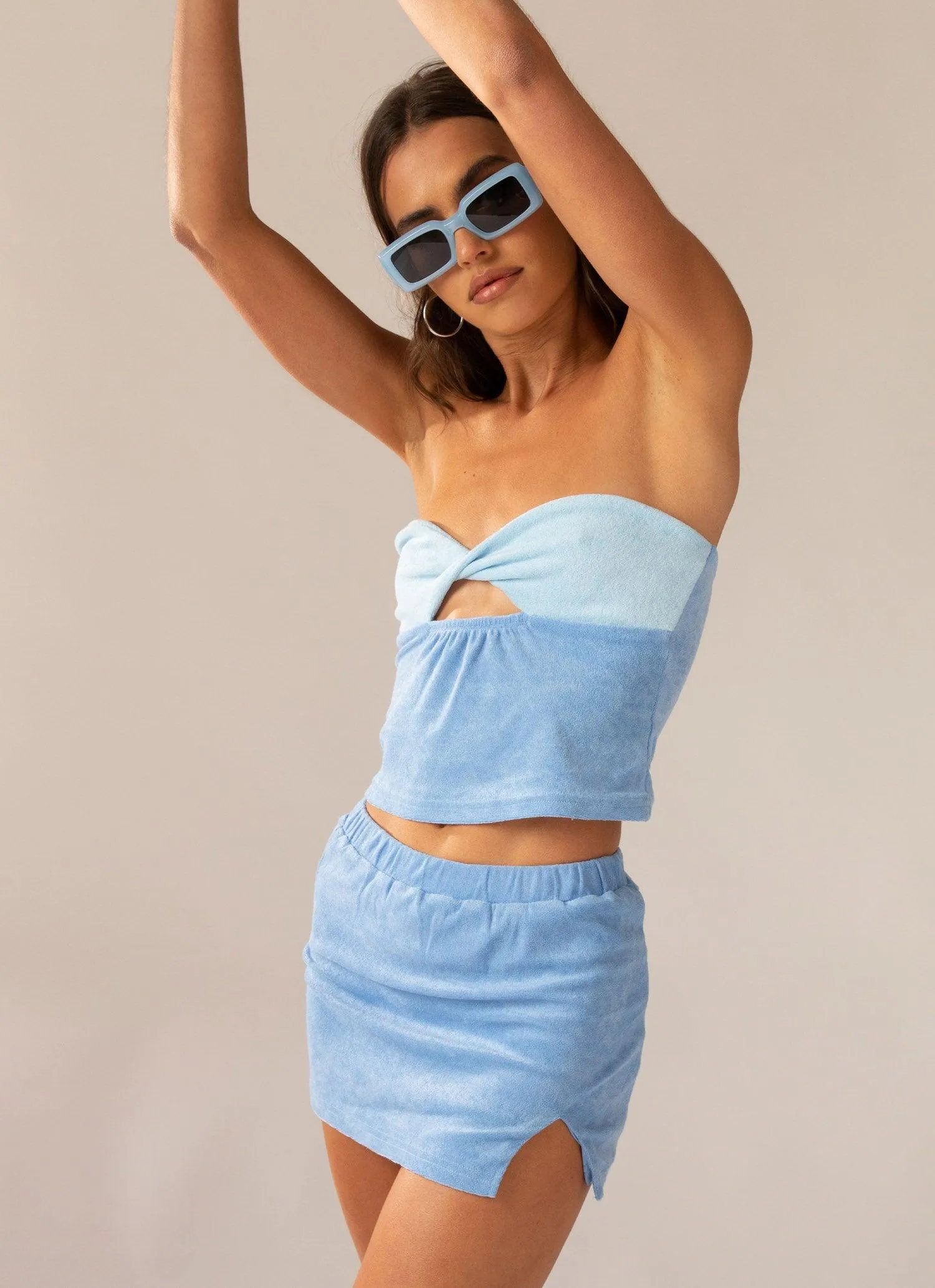 Changing Seasons Terry Skirt - Ocean Blue