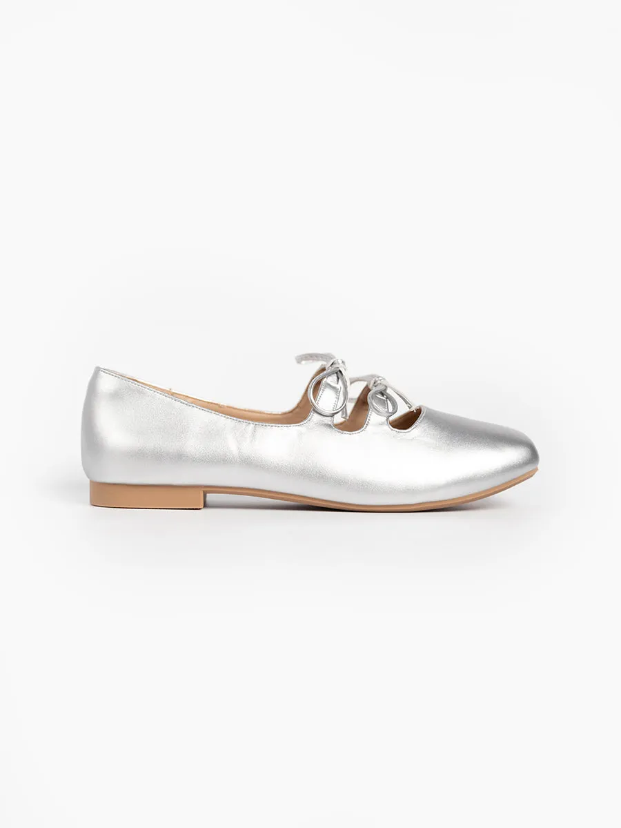 Clara Glossy Ribbon Flats