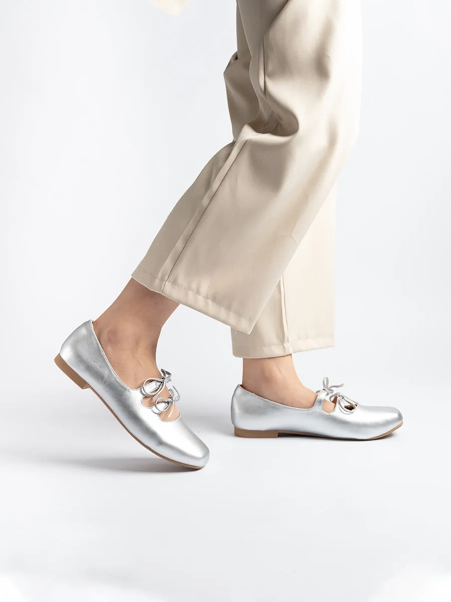 Clara Glossy Ribbon Flats