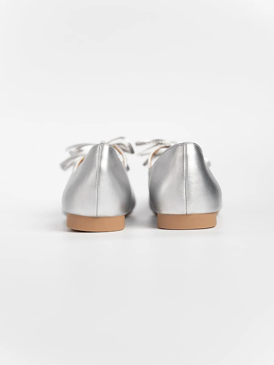 Clara Glossy Ribbon Flats