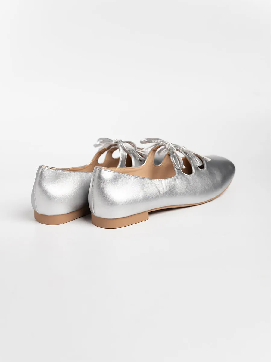 Clara Glossy Ribbon Flats