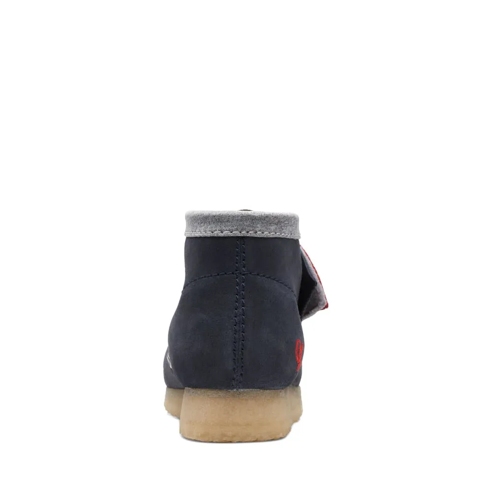Clarks Originals Wallabee Boots Vcy Men's Navy and Gray Suede 26165077