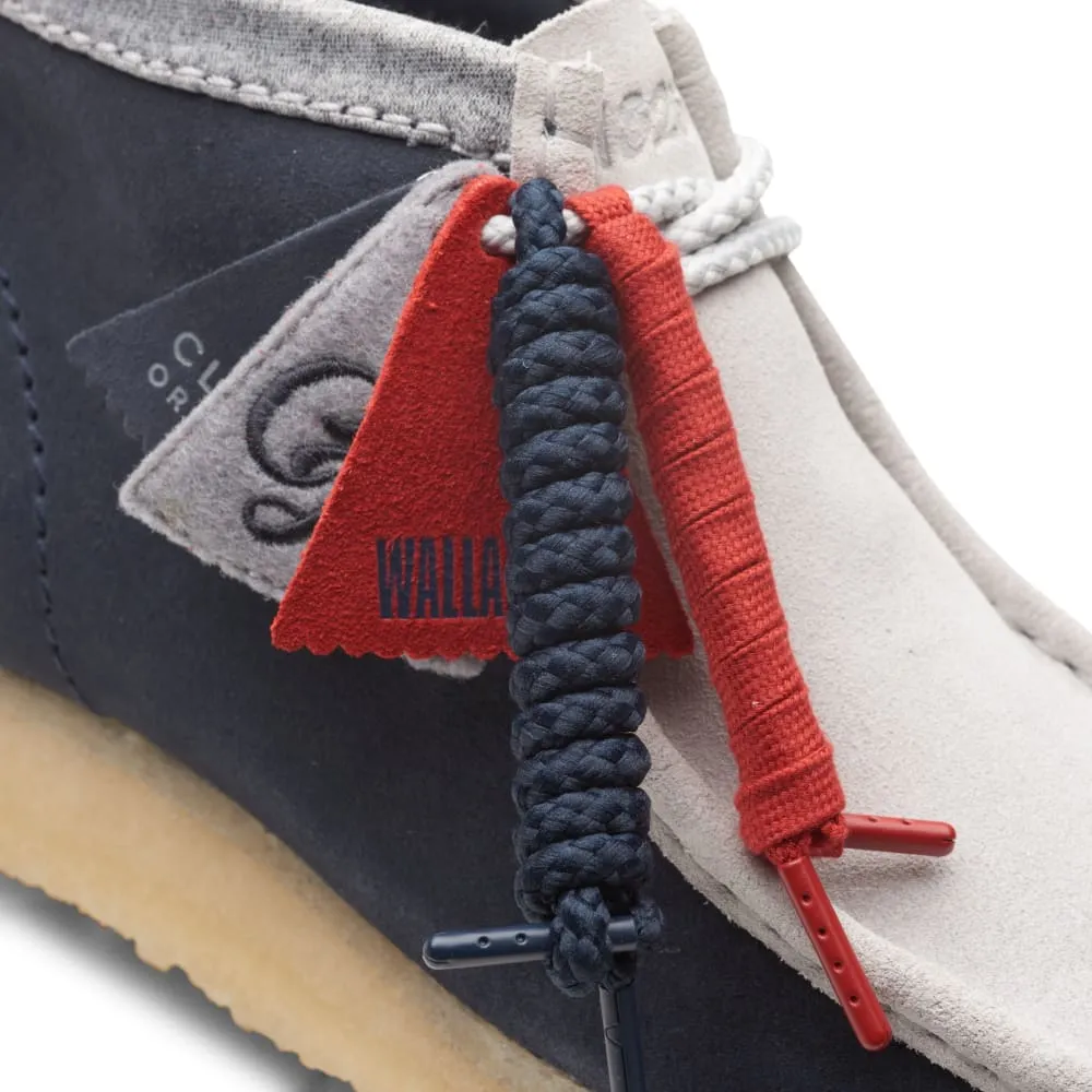 Clarks Originals Wallabee Boots Vcy Men's Navy and Gray Suede 26165077