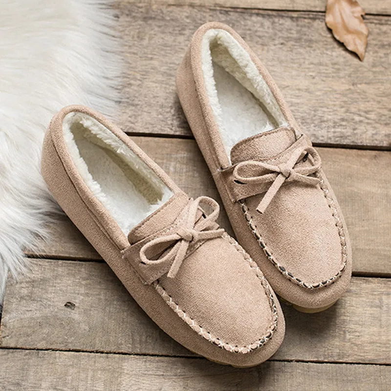 Classic beef tendon soft sole velvet lazy casual shoes