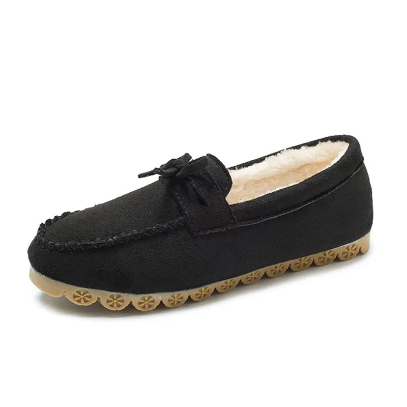 Classic beef tendon soft sole velvet lazy casual shoes