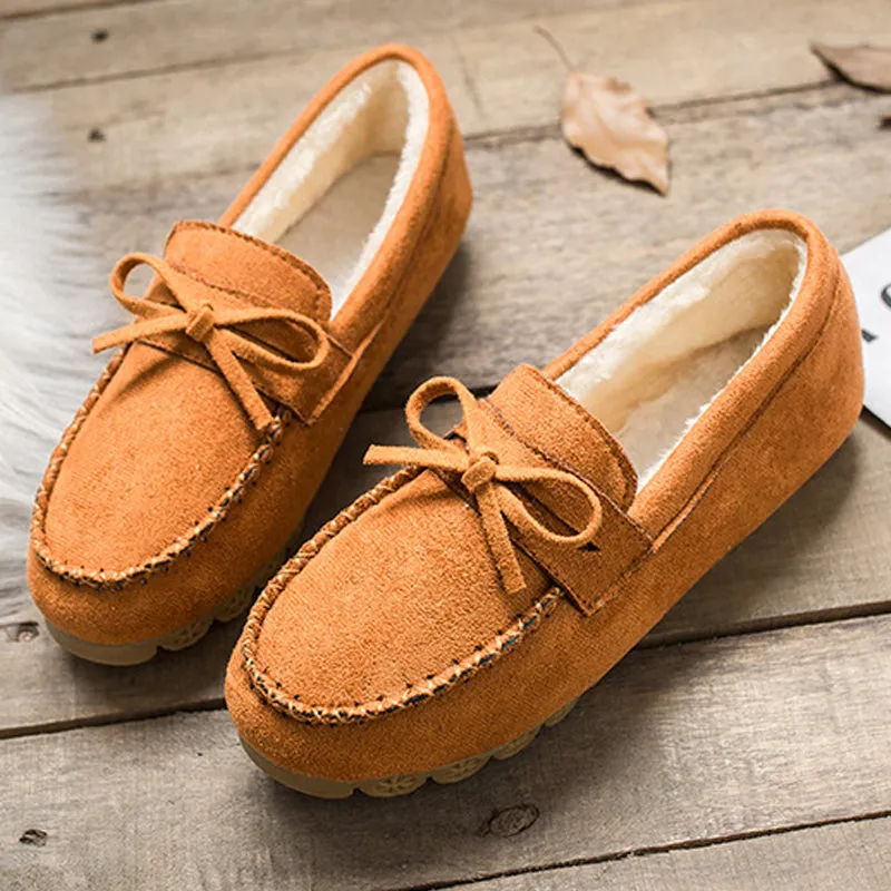 Classic beef tendon soft sole velvet lazy casual shoes