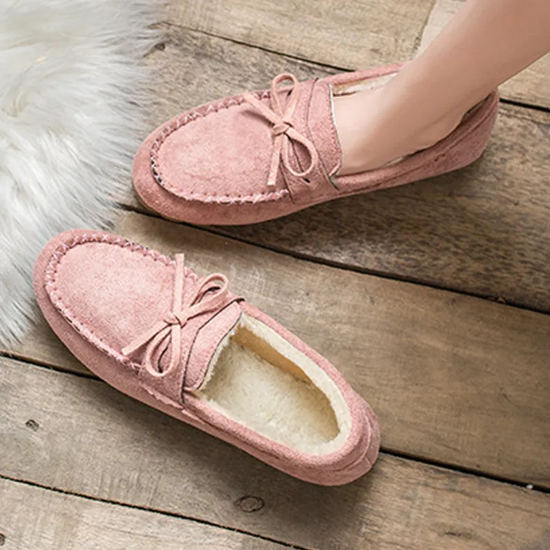 Classic beef tendon soft sole velvet lazy casual shoes
