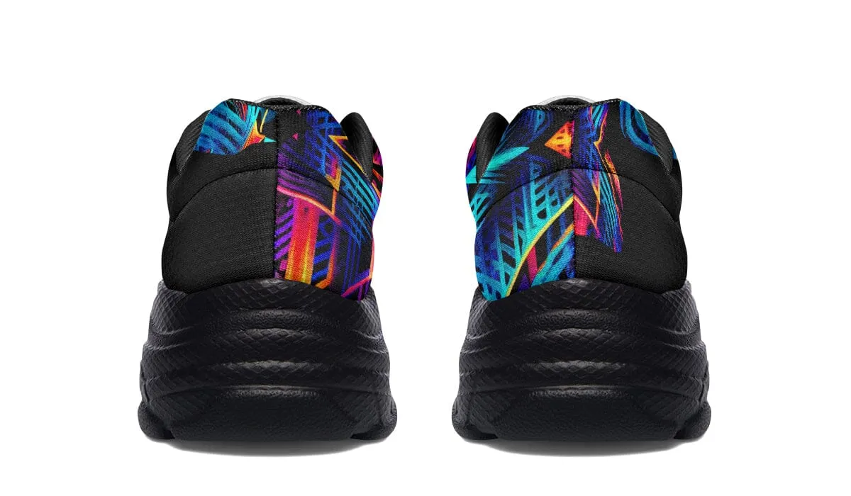 Cyan Lines Chunky Shoes