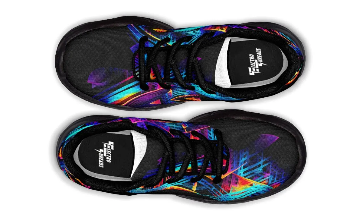 Cyan Lines Chunky Shoes