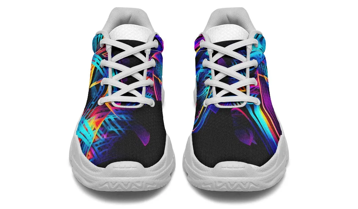 Cyan Lines Chunky Shoes