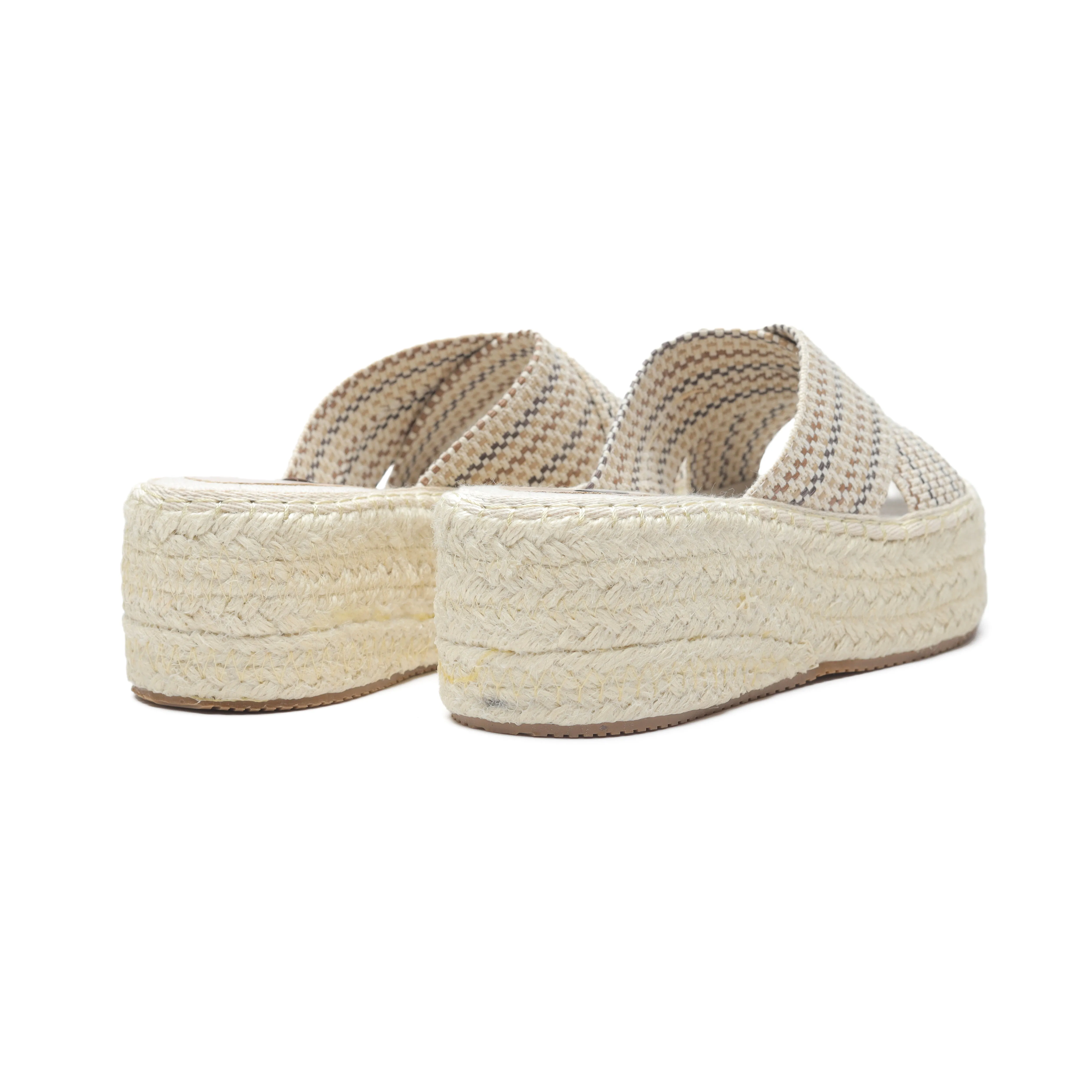 Espadrille Soles Criss Cross Wedges - Multi Color