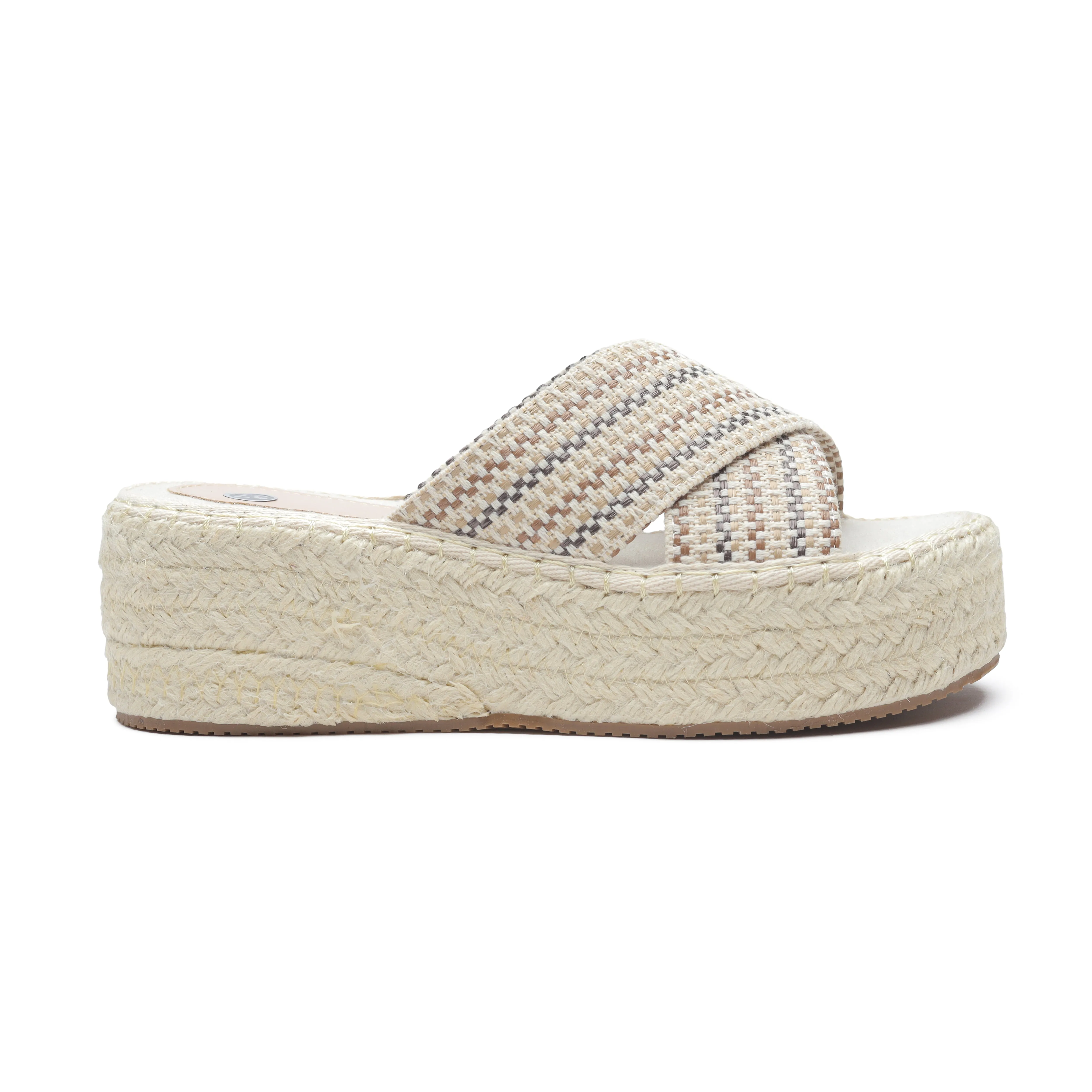 Espadrille Soles Criss Cross Wedges - Multi Color
