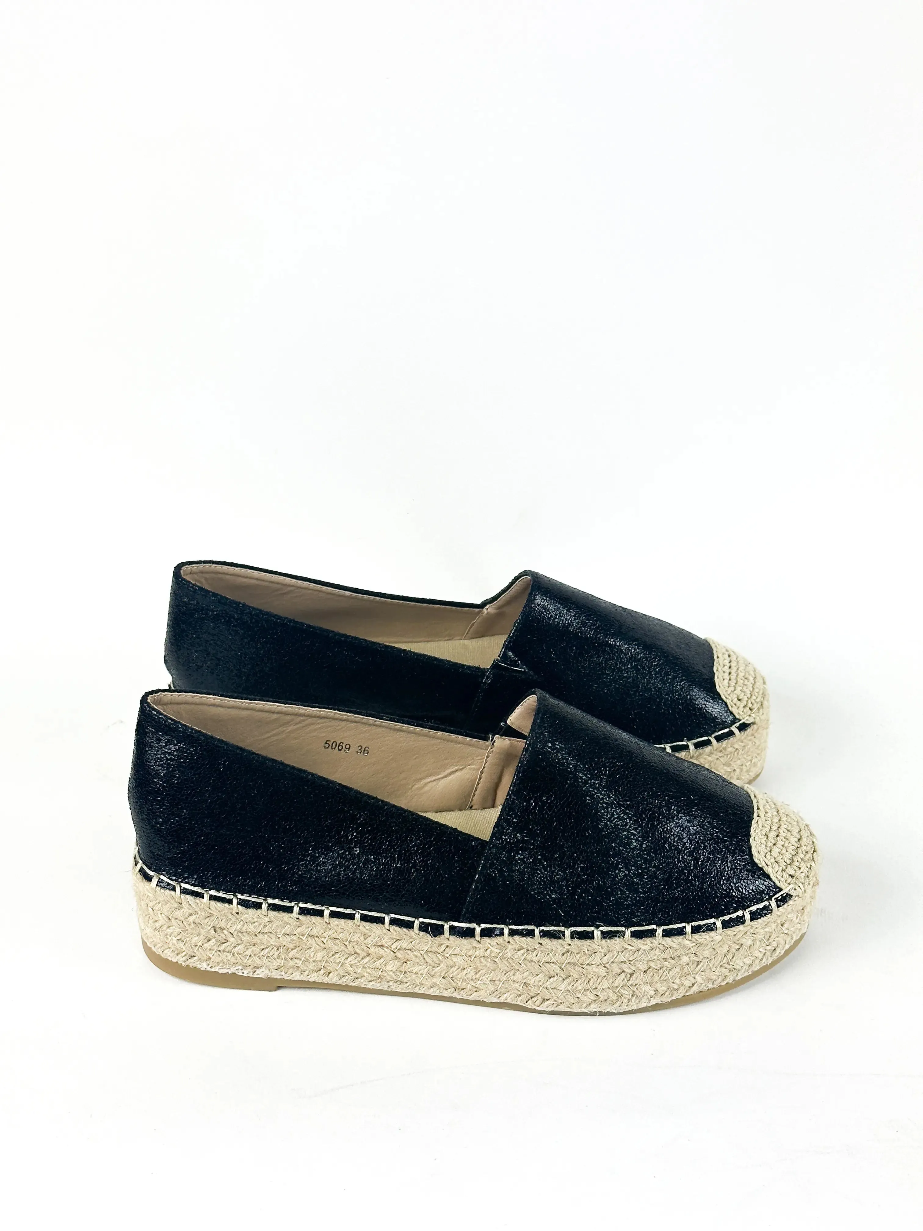 ESPADRILLES COMPENSÉES - NOIR