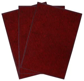 Fun Homes Microfiber Anti Slip 3 Pieces Door Mat 14"x21" (Maroon, Fun0504)