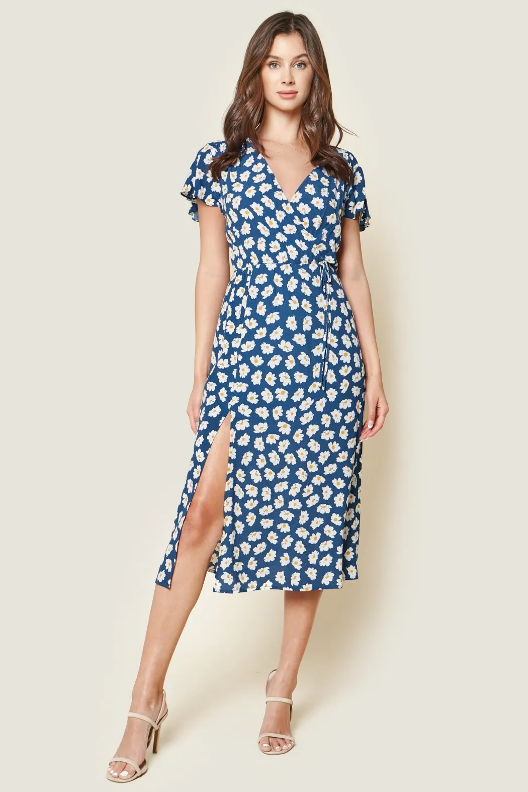 Garden Grace Floral Print Wrap Maxi Dress