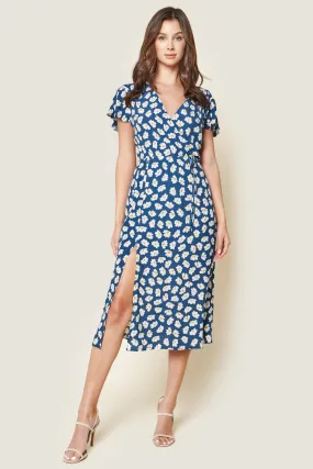 Garden Grace Floral Print Wrap Maxi Dress