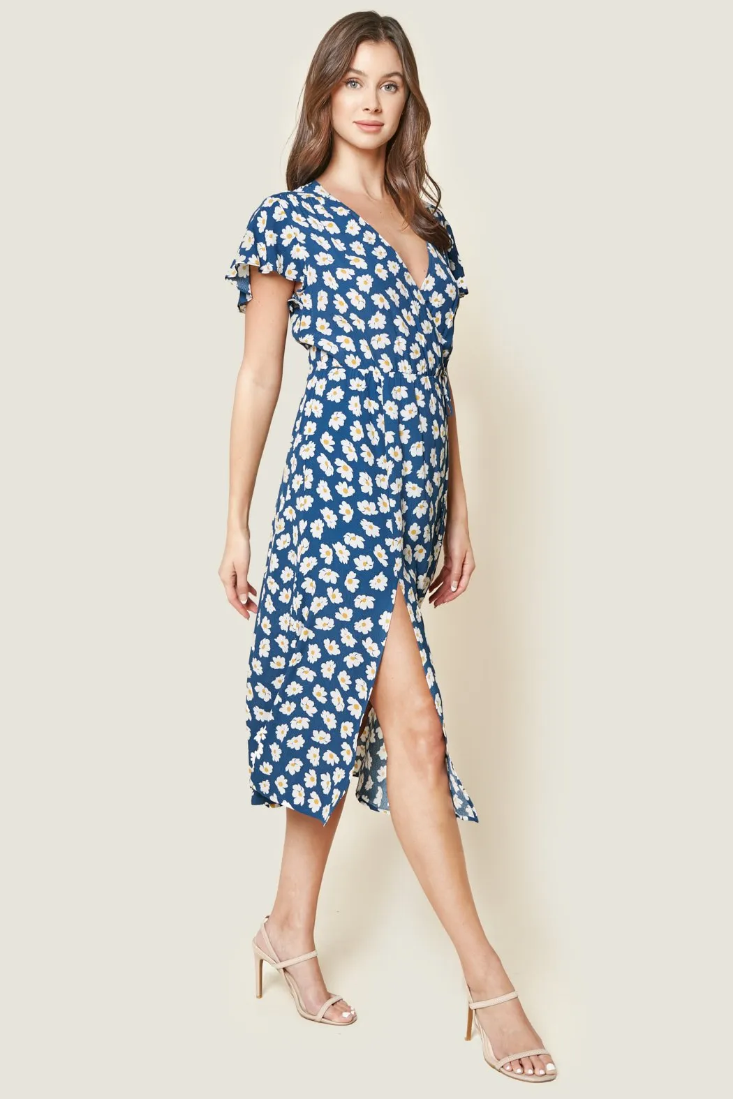 Garden Grace Floral Print Wrap Maxi Dress