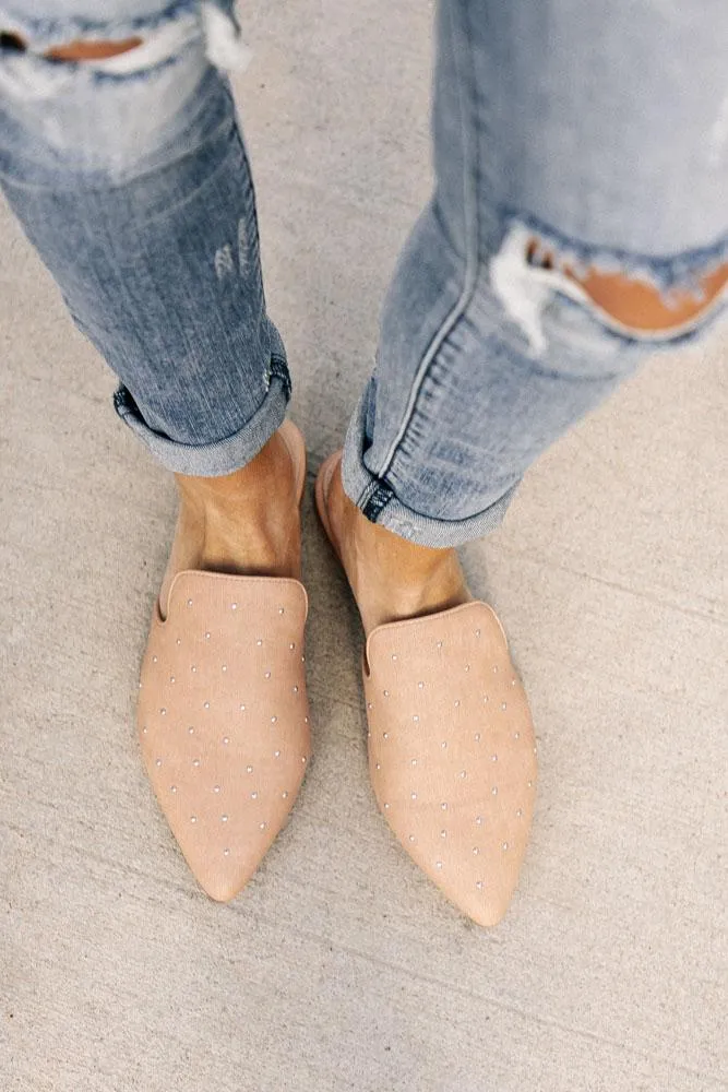 Grace Studded Mule in Rose
