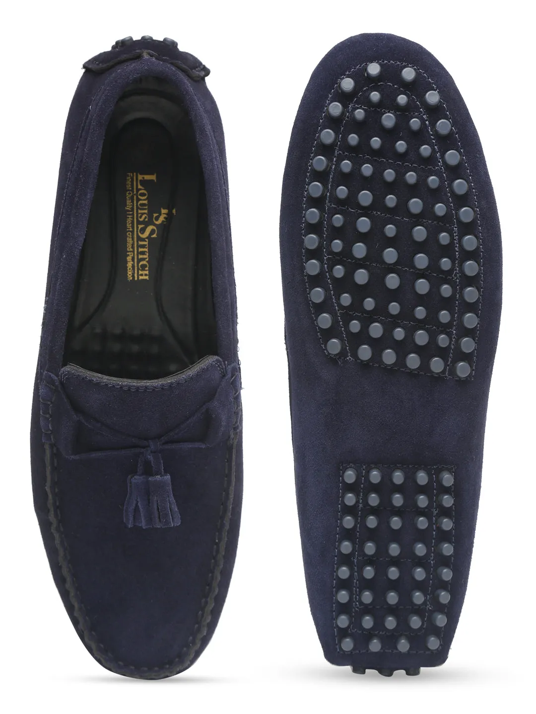Handmade Italian Suede Leather Penny Tassel Loafers