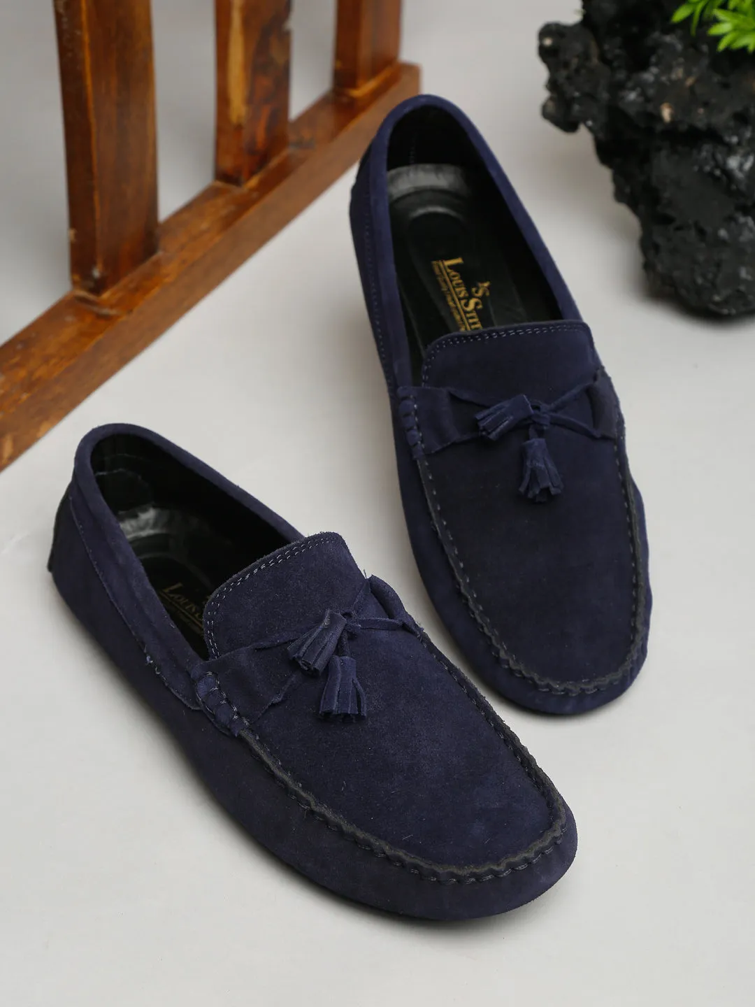Handmade Italian Suede Leather Penny Tassel Loafers