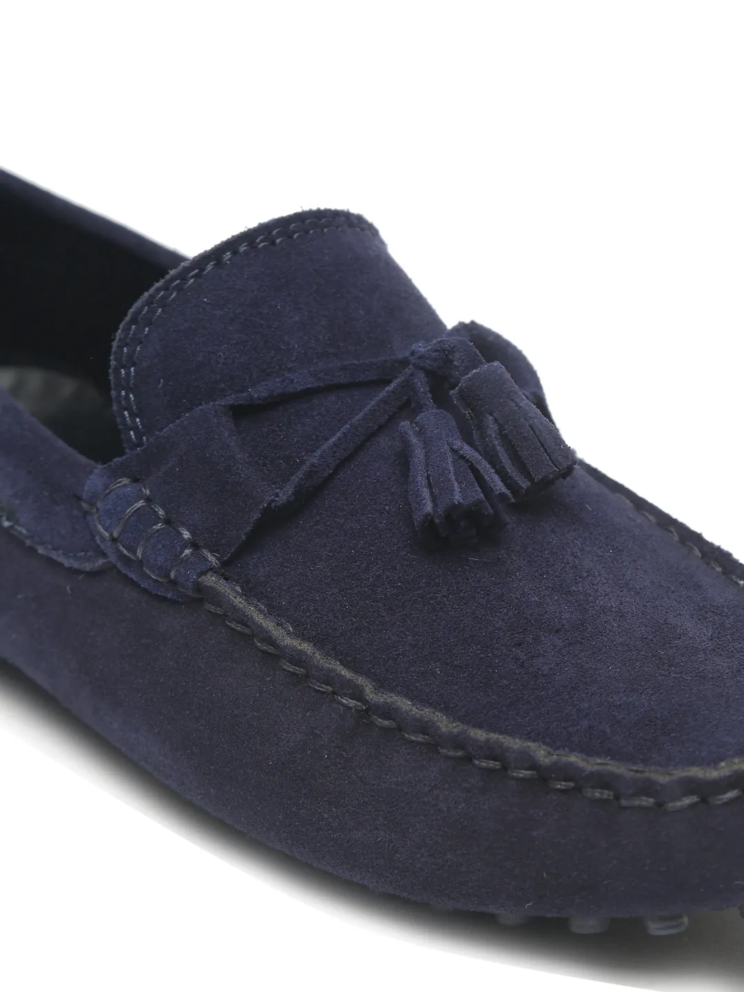 Handmade Italian Suede Leather Penny Tassel Loafers
