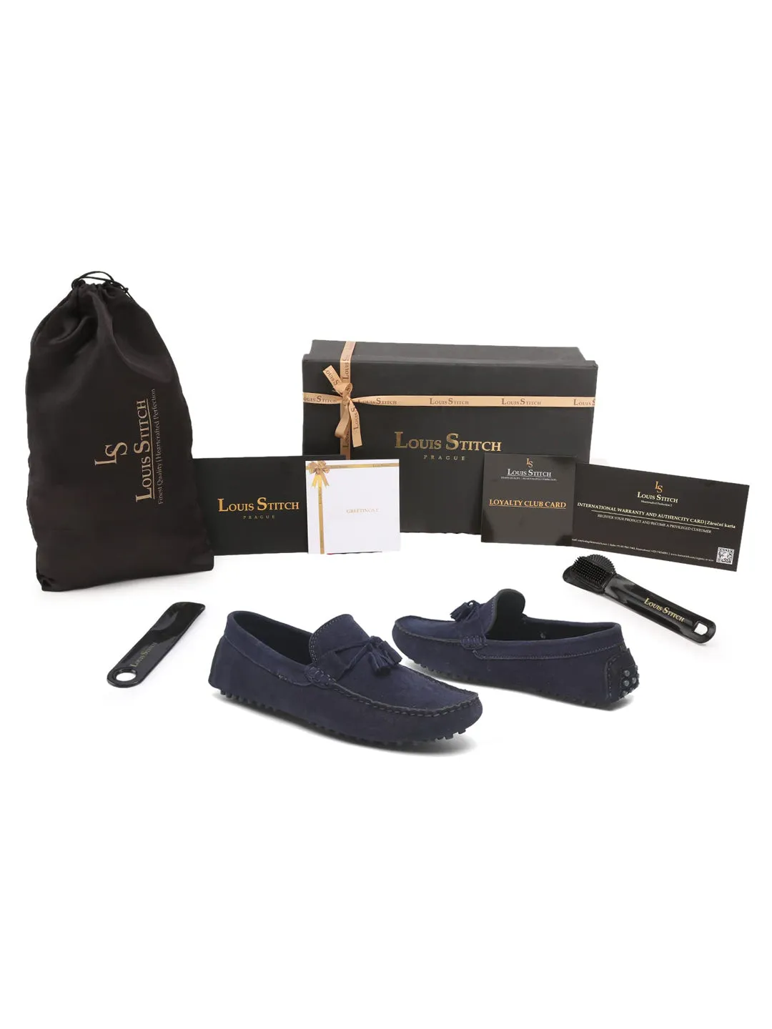 Handmade Italian Suede Leather Penny Tassel Loafers