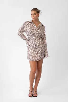 Indie Long Sleeve Button-Down Mini Dress