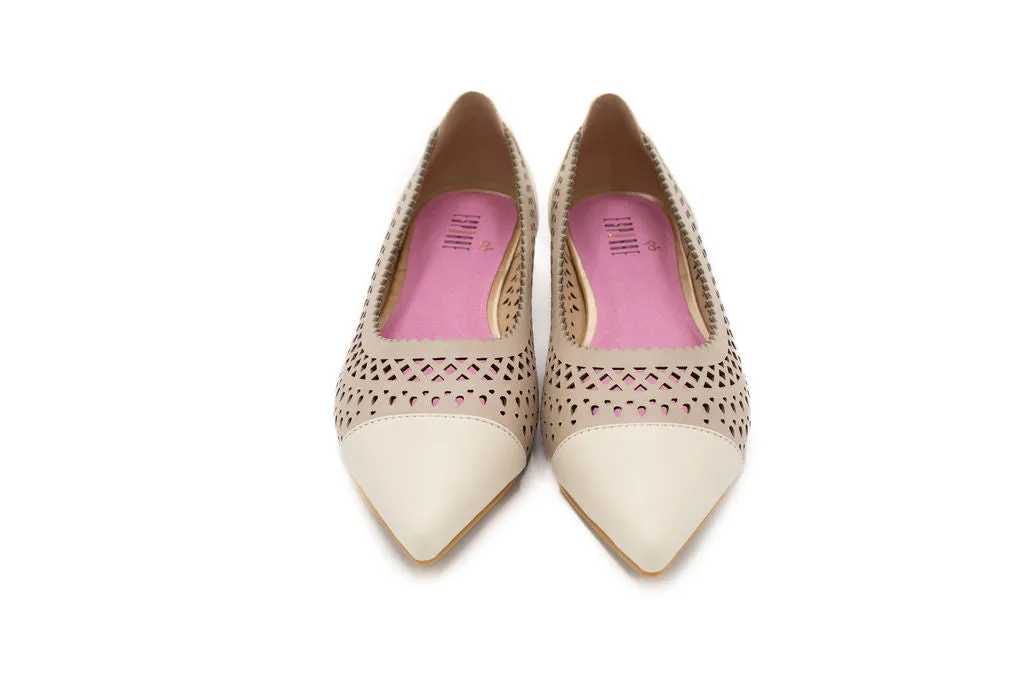 Inez Natural Leather/ Ivory Leather