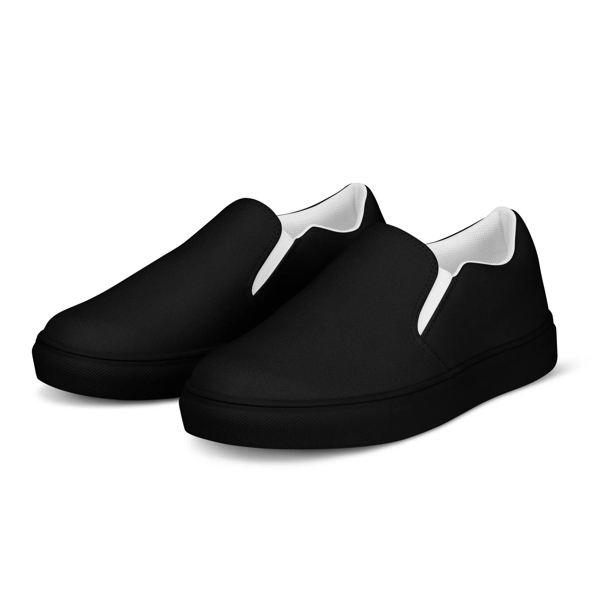 iSAW Womens Black / Black White Slip-On Canvas Shoes