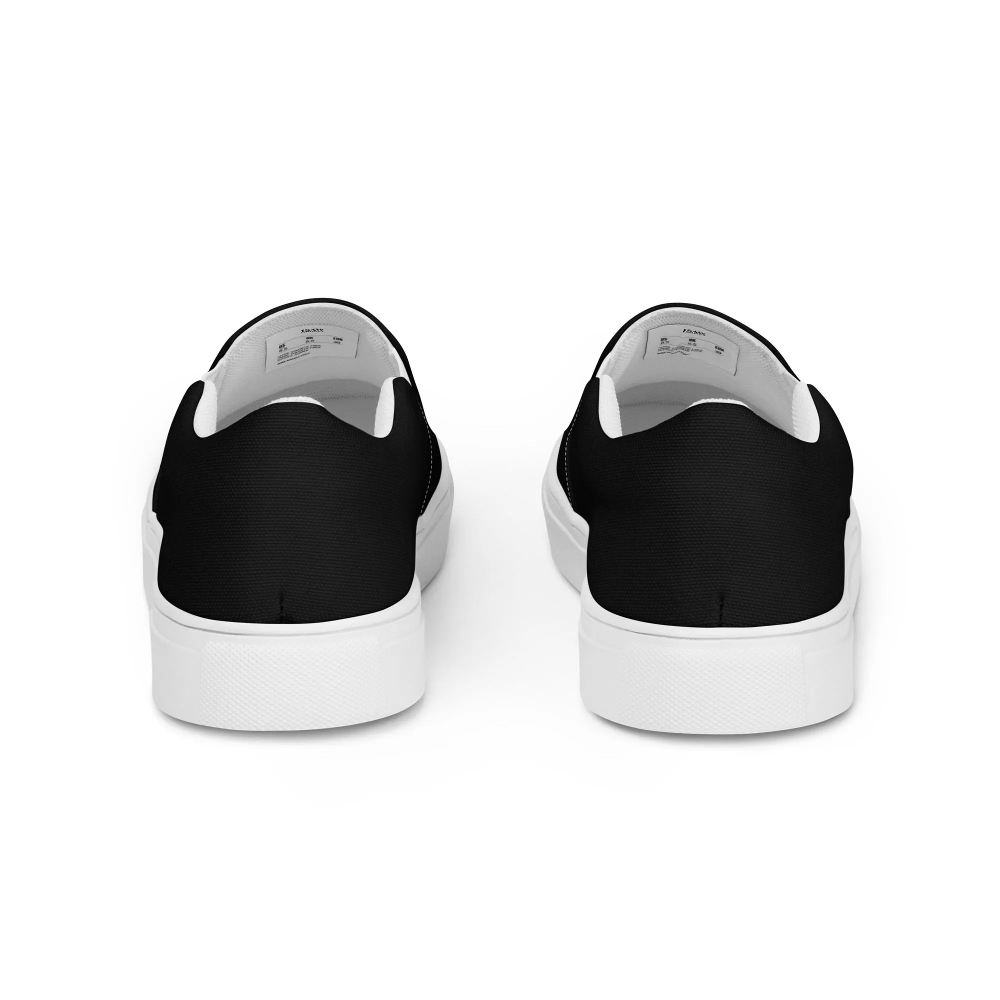 iSAW Womens Black / Black White Slip-On Canvas Shoes
